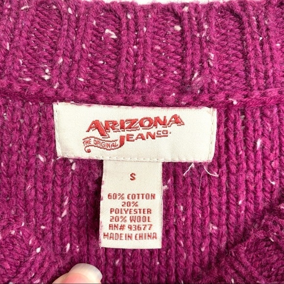 Arizona Jean Co Purple 3/4 Sleeve Round Neck Knit Sweater size Small - Picture 5 of 7